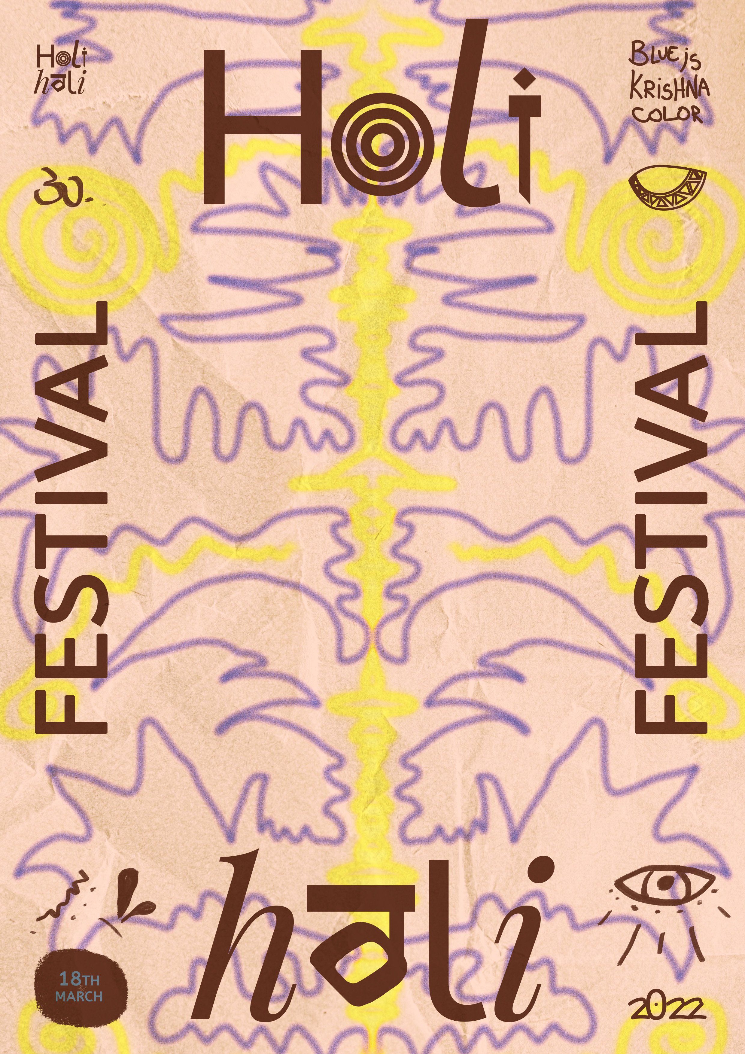 affiche holi texturée